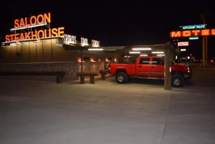Historic Las Vegas steakhouse and bar exterior